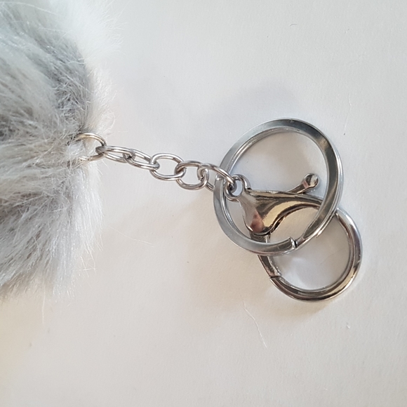 SOLD OUT Key Ring Pompom Keychain Fluffy Owl Faux Rabbit for Hanbag Backpack - Picture 8 of 11